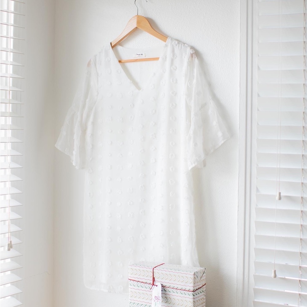 Blooming Jolly White Shift Dress